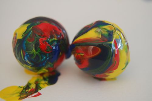 marbles painted paint