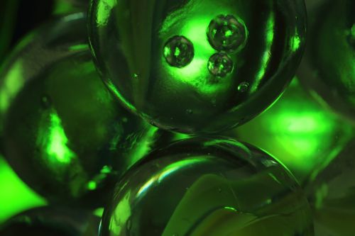 marbles green glass