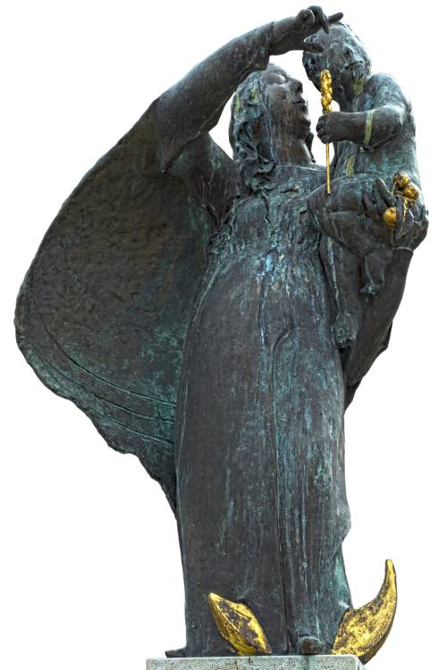maria bronze statue manneken