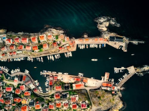marina aerial view boats