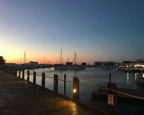 marina boats sunset