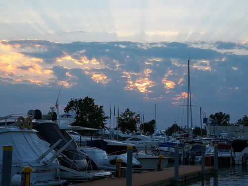 marina  sunset  sky