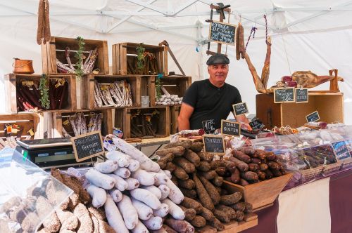 market stall sausage