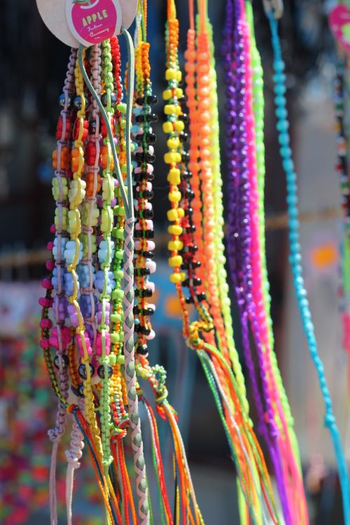 market necklaces colorful