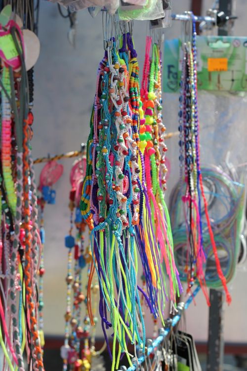 market necklaces colorful