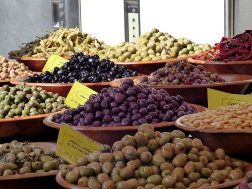 market  stall  olives