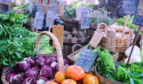 market booth vegetables