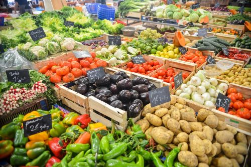 market stand vegetables