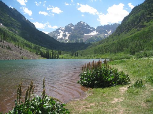 maroon bells nature mountains