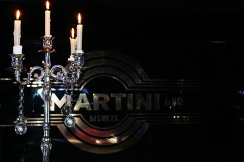 martini candles glass