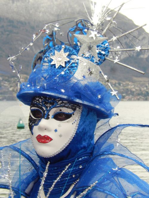 mask blue carnival