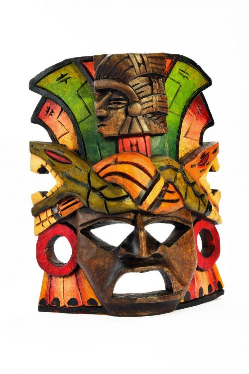 mask wooden isolated