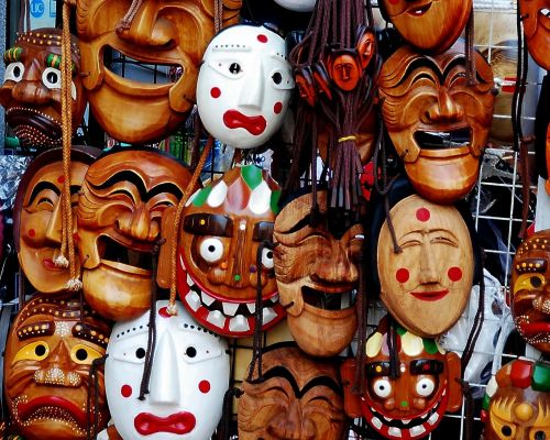 masks wooden carved