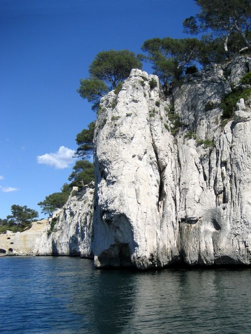 massif of the calanques limestone cliffs