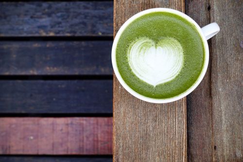 matcha powder latte green