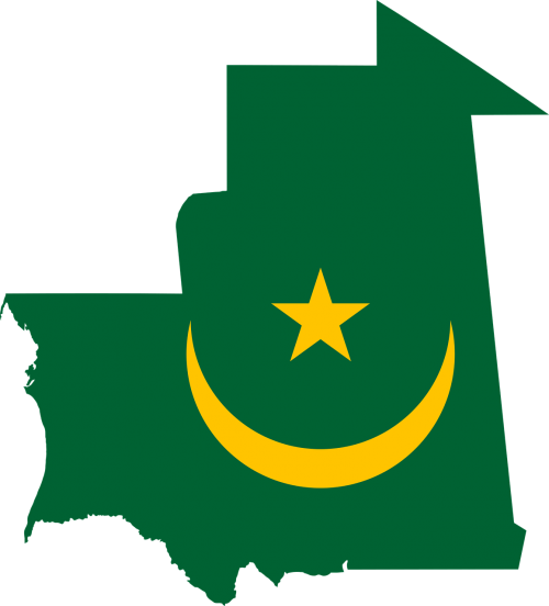mauritania flag map