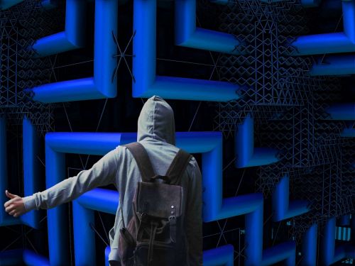 maze blue futuristic