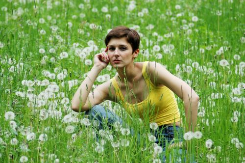 meadow nature girl