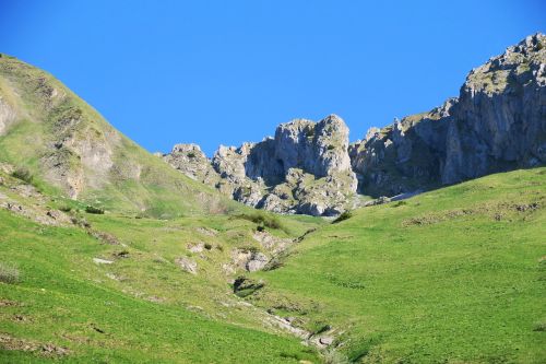 meadow mountain rocks