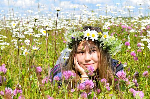 meadow  girl  nature