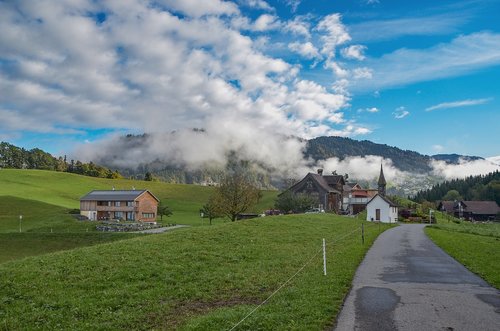 meadow  clouds  landscape