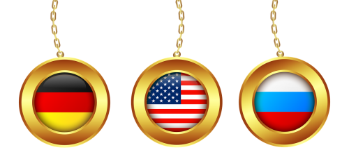 medal gold flag