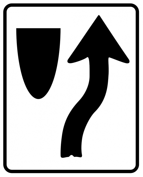 median road sign warning