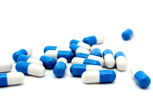 medicine capsule blue