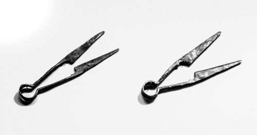 medieval scissors old black and white