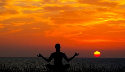 meditating  sunset  meditation
