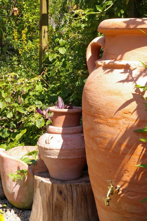 mediterranean amphora garden
