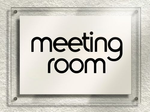 meeting space door sign