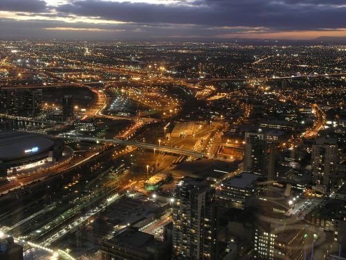 melbourne night cityscape