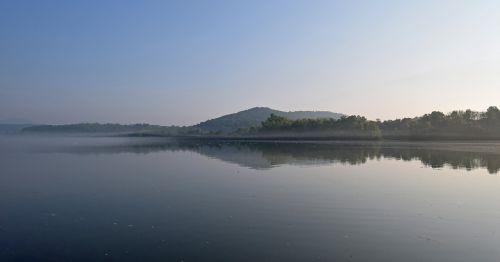 melton lake on foggy morning fog dawn