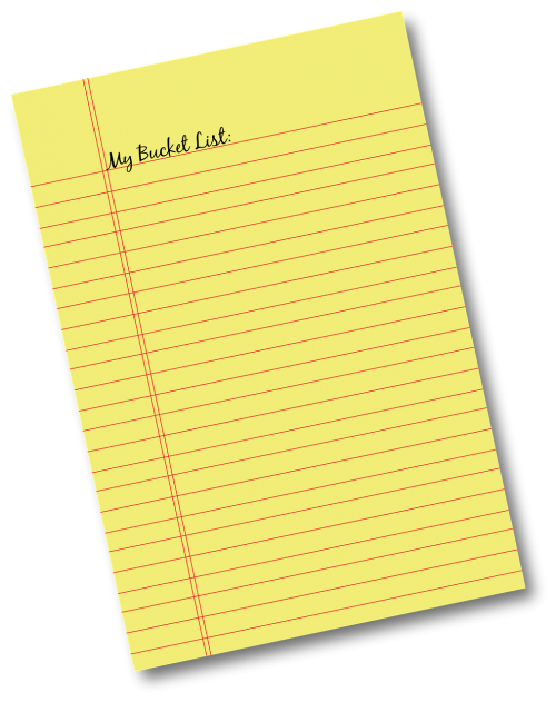 memo note bucket list