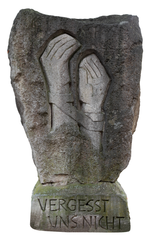 memorial stone hands stone