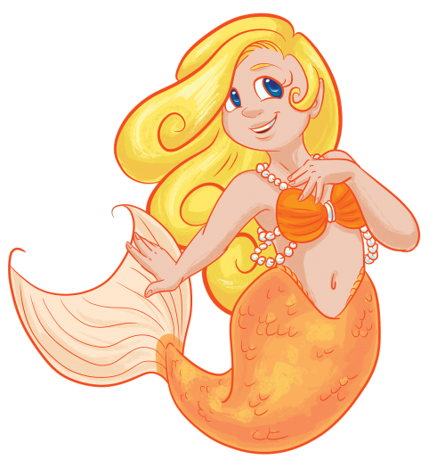 mermaid blonde orange