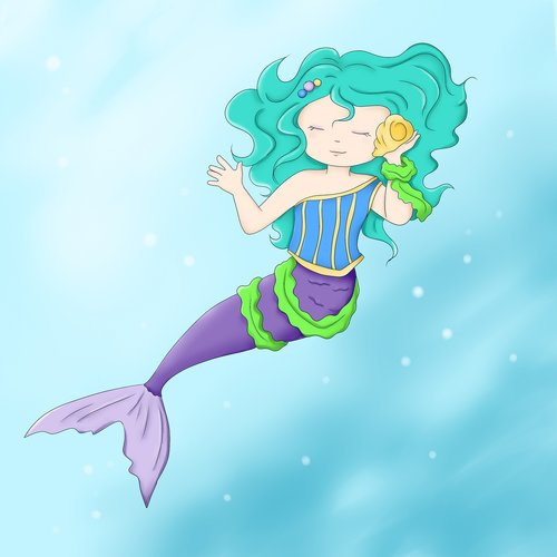 mermaid  happy  cute