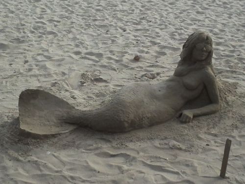 mermaid sand sculpture