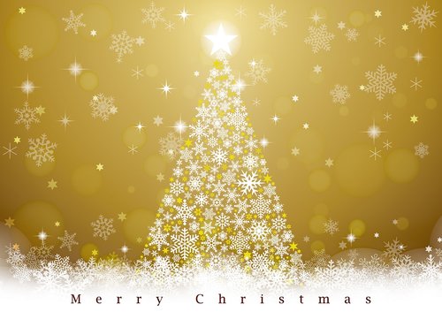 merry christmas  gold  christmas tree