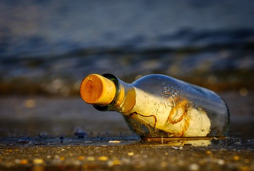 message in a bottle  bottle  sea