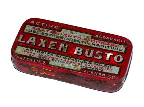 metal container laxative old
