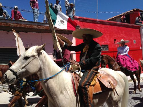 mexico horseman mexican flag