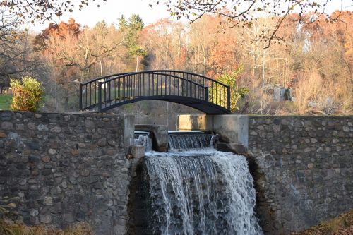 michigan footbridge waterfall