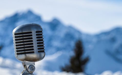 microphone mountains snow