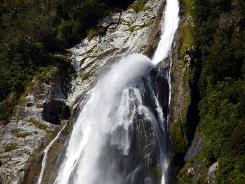 milford sound new zealand waterfall