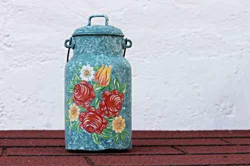 milk can painting ornament