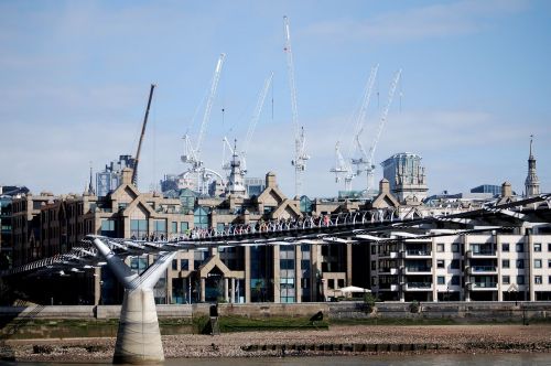 millennium bridge sky cranes