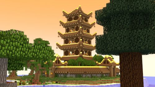 minecraft temple 3d