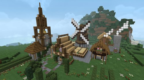 minecraft  village  landscape